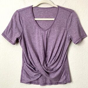 Lululemon Womens Do the Daily Cross Front Short Sleeve Tee Shirt Size 6-8 Purple